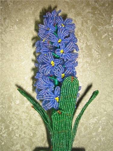 Цветы из бисера гиацинт схема.